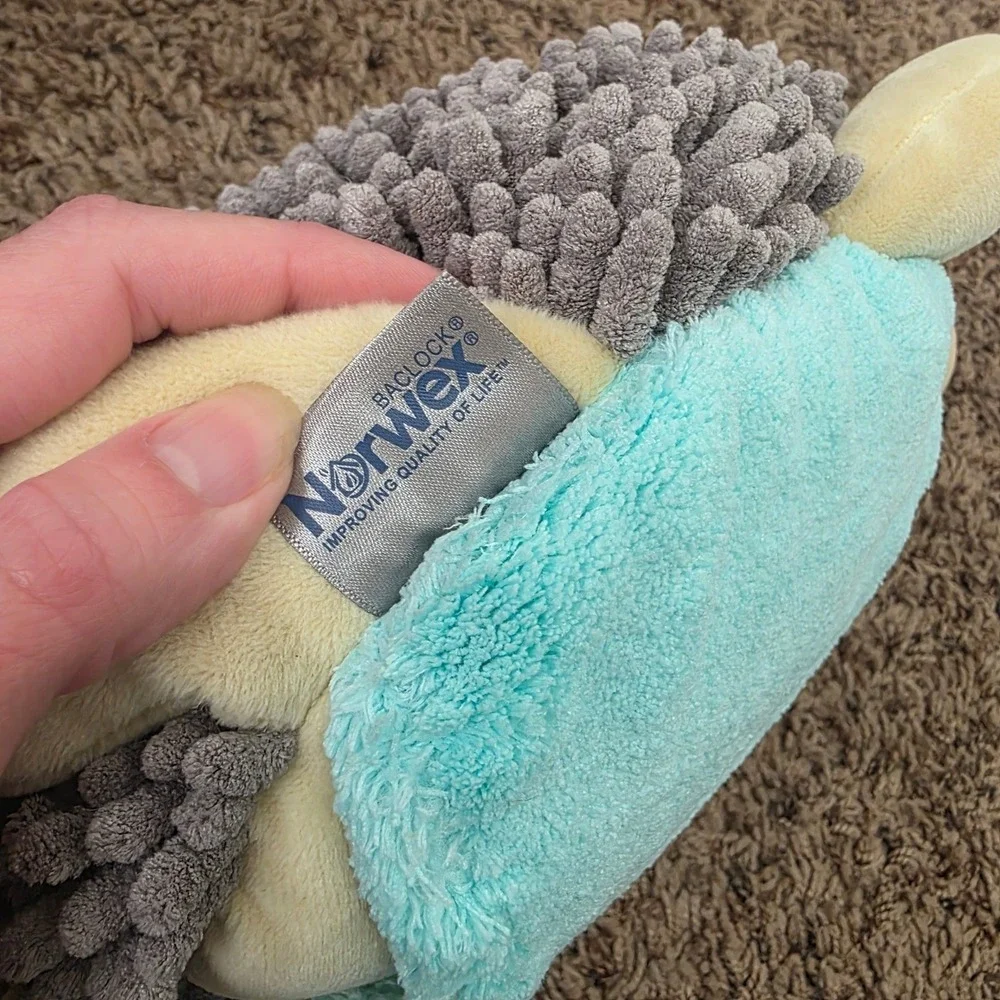 Norwex Kids Pet-To-Dry Hedgehog Dusting Mitt Microfiber BacLock Grey Aqua